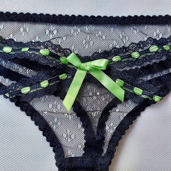 Agent Provocateur Black Green Knickers Forever Thong L Large - Picture 4 of 16